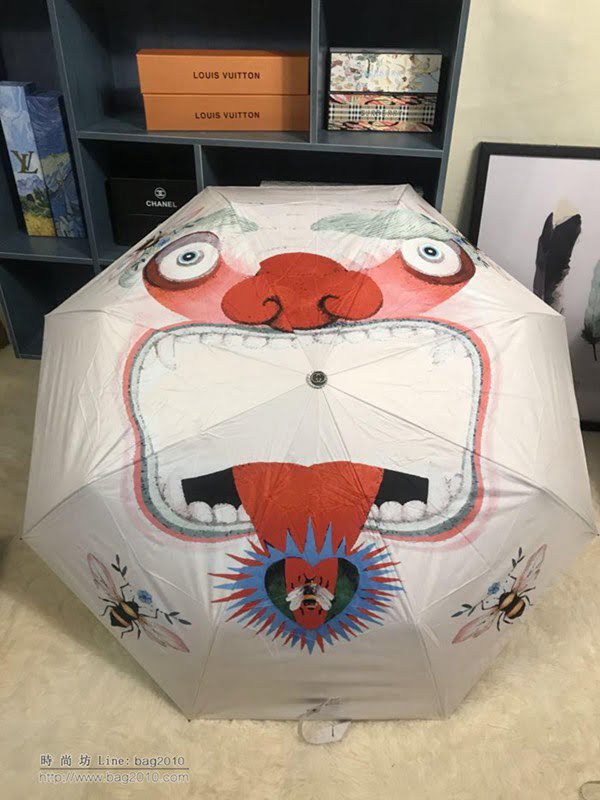 GUCCI古馳傘 怪獸新款 最新火爆單品 G家自動傘 晴雨傘 防曬隔熱 防紫外線  zm1098